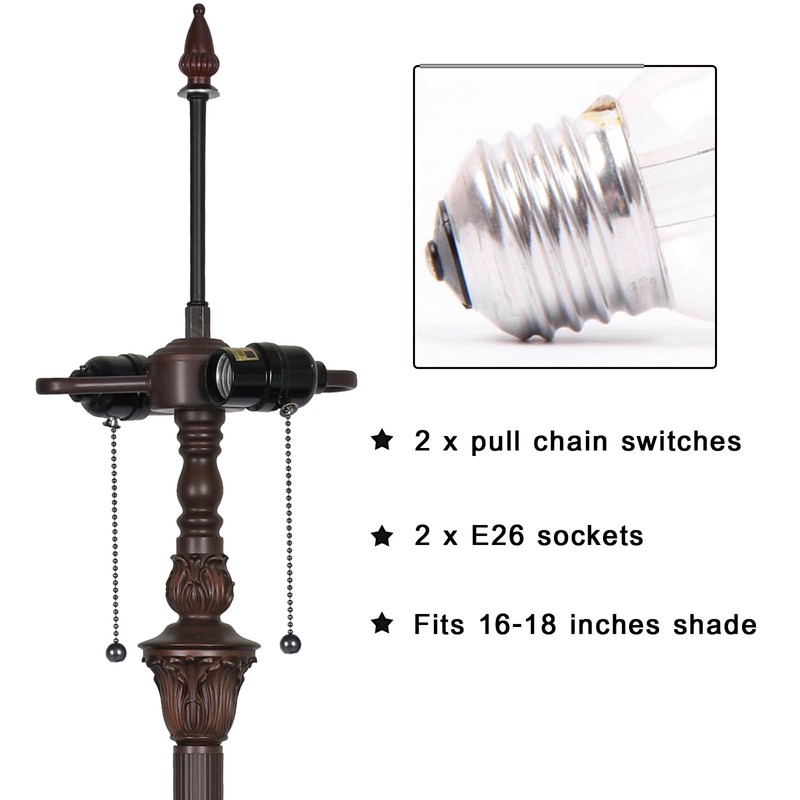 Capulina Tiffany Floor Lamp Base Only Replacement for 16-24 Inch