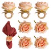 Getfitsoo Flower Napkin Rings Set of 8, Handmade Rose Napkin