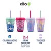 Ello Kids Plastic Reusable Color Changing Cups with Twist on