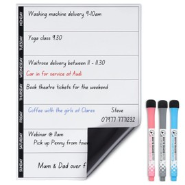 Magnetic Innovations A4 Fridge Weekly Planner Whiteboard, Ideal for Notes, Meal Planning and Reminders