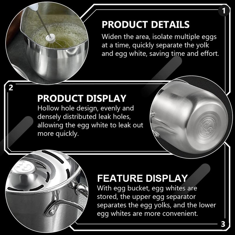 Angoily Egg Separator - Stainless Steel Egg Yolk White Separator