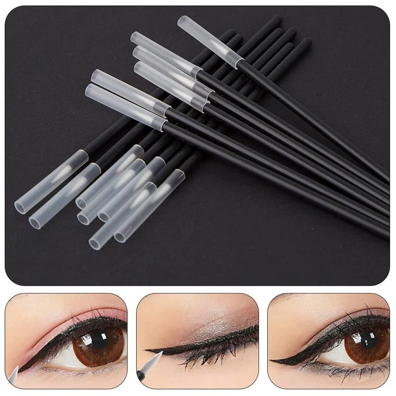 Set of 50 Disposable Eyeliner Brushes, Eyeliner Makeup Brushes, Eyelashes