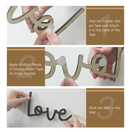 Black Love You Bye Sign above Door, Wooden Words Home Wall Decor, Express Love and Warm Family Lovers Sign, Entryway Hallway Decor Indoor, Art Gifts for Bedroom Farmhouse Valentine's Day (2)