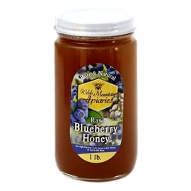 Blueberry Blossom Honey by Welsh Mountain Apiaries, Raw and Unfiltered, Wild Foraged Honey, 16 Ounce Jar (Pack of 3)