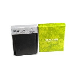 Kenneth Cole Reaction Men's Soft Leather Passcase Wallet Black NEW FREE SHIPPING