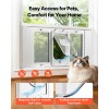 Adjustable Aluminum Frame Cat Door Window High-Transparency Glass with 4