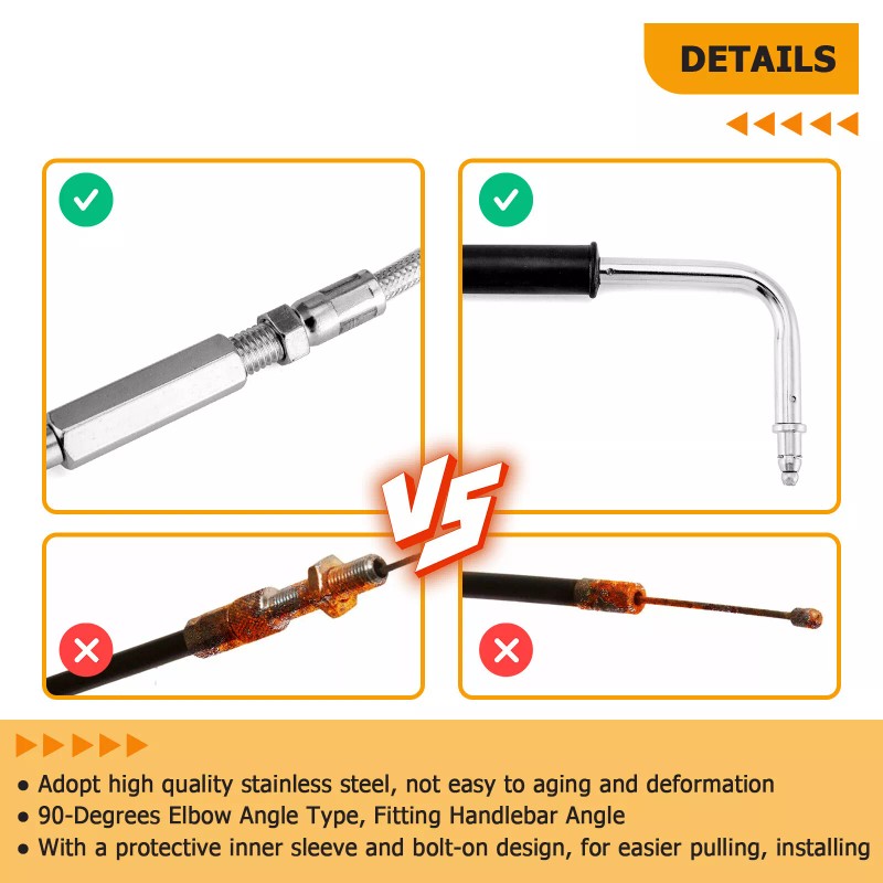 CB 40" Stainless Steel Throttle and Idle Cable Kit For