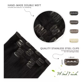 Windtouch Extensiones De Cabello 22in Negro #1b 70gr