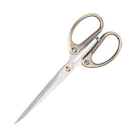 Aemoe 6.3" All Stainless Steel Office Scissors,Ultra Sharp Blade Shears,Sturdy Sharp Scissors for Office Home School Sewing Fabric Craft Supplies Multipurpose Scissors Brassy
