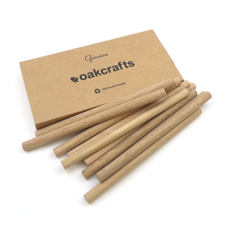 High Quality European Oak Dowels 200mm Long (9.5mm Pack of