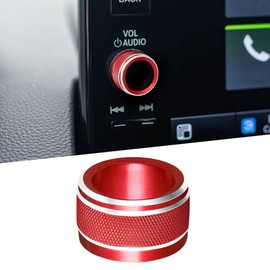 TOMALL Aluminum Audio Volume Switch Knob Cover Trim Compatible with Honda Civic 2022-2025, for CR-V HR-V Pilot, for Acura Integra, VOL Button Cap Surrounding Ring Car Interior Decor Accessories (Red)