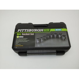 Pittsburgh 8 Piece Metric 3/4" Drive Socket Set 26,27,29,30,32,35,36,38 mm 6 Point
