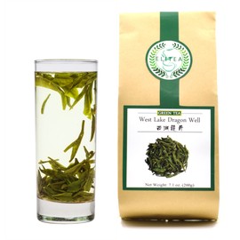 ELITEA Green Tea Loose leaf Quality Dragon Well Xi Hu Long Jing China Famous Green Tea Bulk 7.1 Ounce