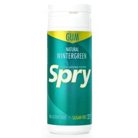 Spry Fresh Natural Xylitol Chewing Gum Dental Defense System - Aspartame-Free, Sugar-Free, Non-GMO, Gluten-Free (Wintergreen, 27 Count - Pack of 1)