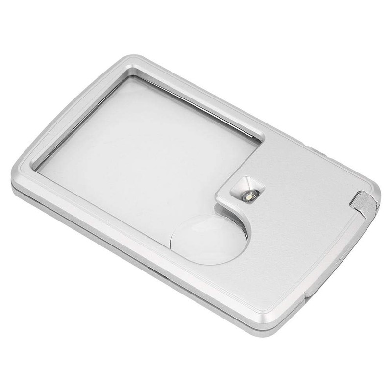 3X 6X Acrylic Lens Credit Card Magnifier with LED Light