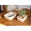 Decorasian Set of 3 Woven Seagrass Bread Baskets with Linen