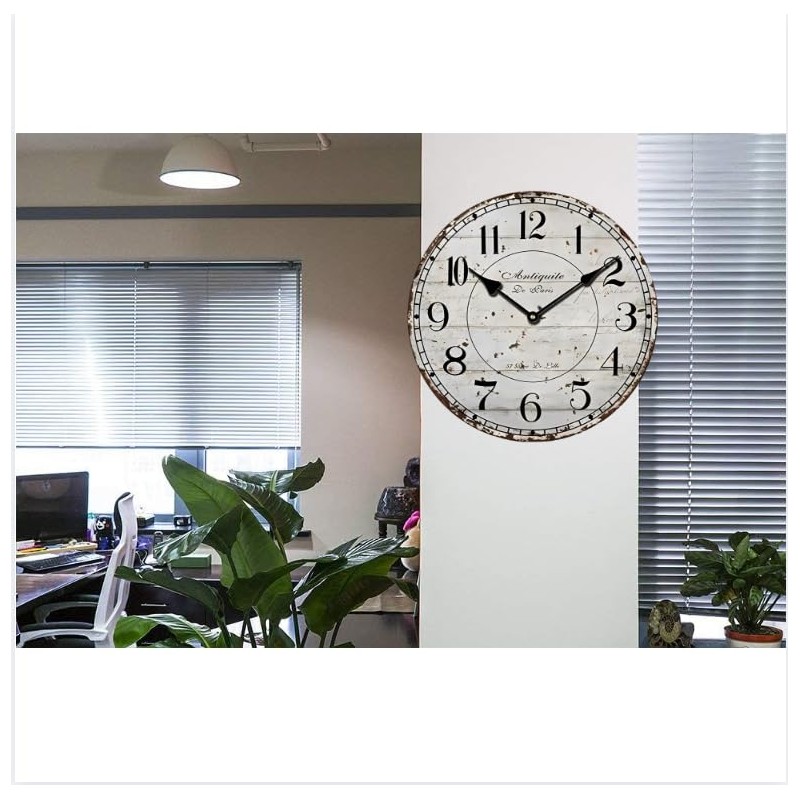 YOAI Wall Clock Kitchen Clock Vintage Shabby Chic Antique Nostalgia