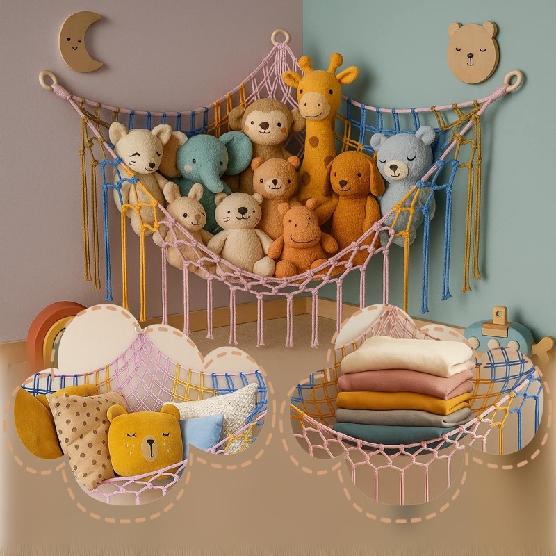 Cuddly Toy Storage, Storage Net for Children's Room, Toy Organiser
