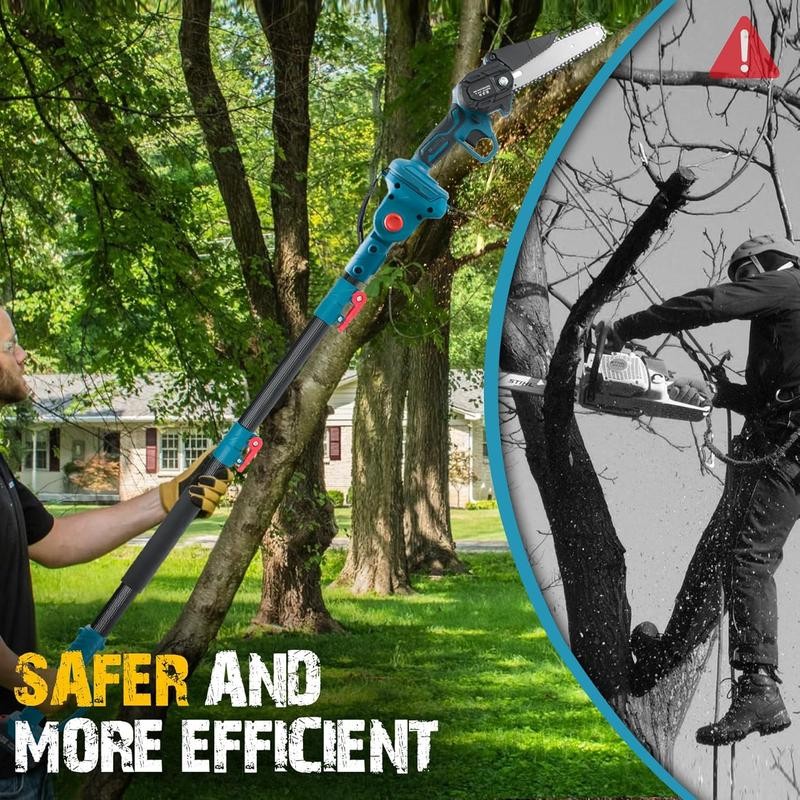 2-IN-1 Cordless Pole Saw & 6'' Mini Chainsaw, 2 Pack
