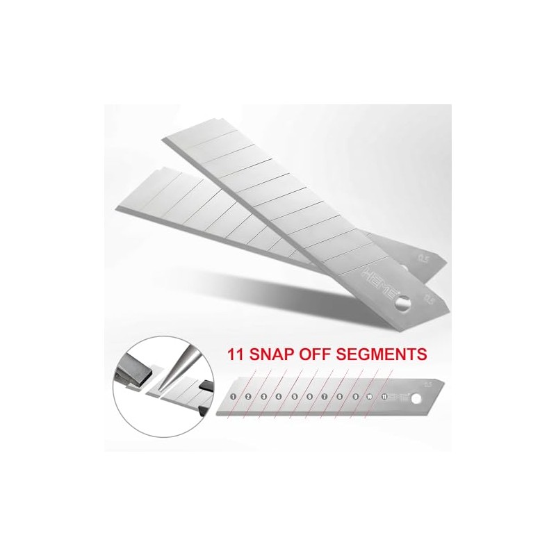 30Pcs 18mm Utility Knife Replacement Snap off Blades 60 Degree，Blades