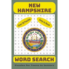 New Hampshire Word Search, Puzzles for teens to Seniors: New Hampshire word search puzzle, easy to read, great gift for vacations, holidays and free time.