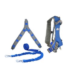 MDXONE Kids SKI Trainer Child SKI Harness with Absorb bungees 9' Rope and Removable seat Harness (Colbalt)