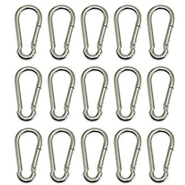 Boxcute 4x40mm Zinc Plated Steel Carabiner Snap Hook (Pack of 15)