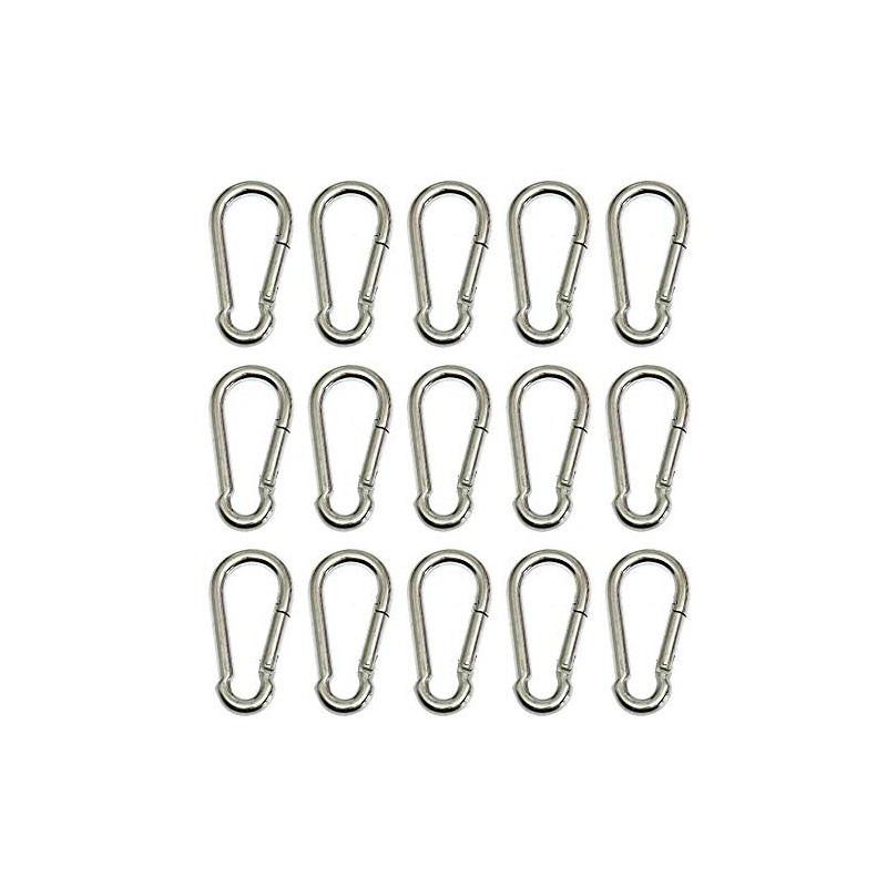 Boxcute 4x40mm Zinc Plated Steel Carabiner Snap Hook (Pack of