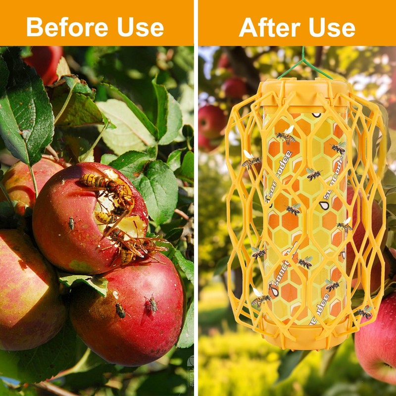 Sancodee 2 Pack Upgraded Wasp Trap Outdoor Hanging, Carpenter Bee