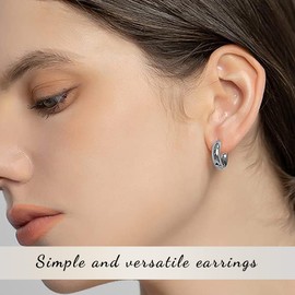 ZUWIJEQ Set of 2 Hoop Earrings, Hypoallergenic Small Hoop Earrings, Women's Jewellery, Small Hoop Earrings for Men and Women, Surgical Steel, Cartilage, Huggie Earrings, Snug, Lobe, Nose, Lips,