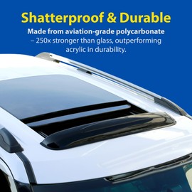 Goodyear Shatterproof Sunroof Wind Deflector 42.5", Tinted Sun and Moonroof Visor for Deflecting Noise, Rain, and Windy Weather, Car Accessories, Sun Shade Light Tint - GY004902