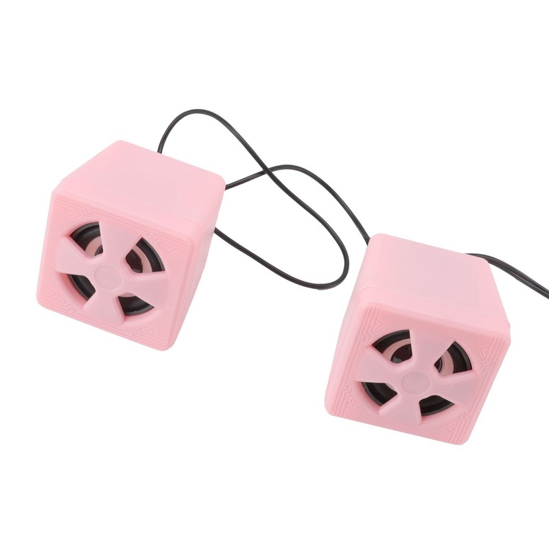 1 Pair 3.5mm Desktop Speaker Stereo Surround Sound Volume Adjustment