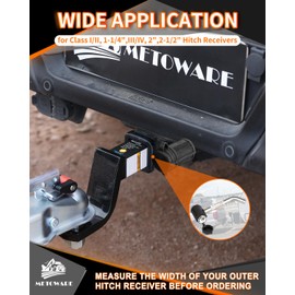METOWARE Swivel Head Receiver Lock for Class I-IV, 1/2” and 5/8” Dual Bent Pin, Compatible with Most Hitches for Trailer Truck Car