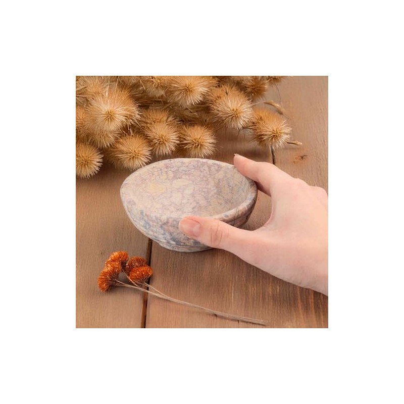 NKlaus Soapstone Incense Bowl Diameter 10 cm - Solid Bowl,