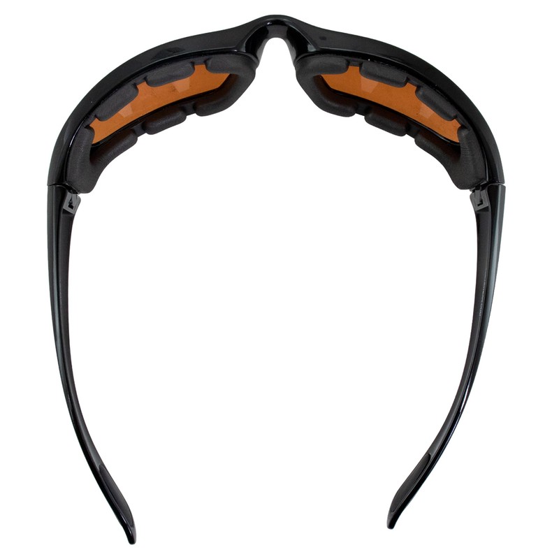 Birdz Eyewear Oriole Padded Motorcycle Riding Sunglasses Black Frame with