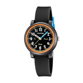 Educational Kids Watch for Boys & Girls, Analog Time Teacher Watch for Children, Easy to Read and Learn to Tell Time. Perfect for Ages 5, 6, 7, 8, 9, 10 - Black/Orange, K5827/6