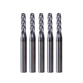 NZ 5pcs 5/32" Carbide Ball Nose End Mills Set,4 Flute Ball End Mill with AlTiN Coated Ball Mill Set 5/32" Cutting Diameter,3/16" Shank Diameter,9/16" Length of Cut,2" Overall Length