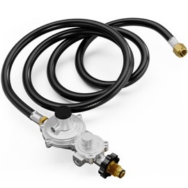 CALPOSE 12FT 2 Stage Propane Regulator with Hose, Propane Hose with 2 Stage Regulator for RV, Generator, Camp Stove, Gas Grill, and Heater - CSA Certified