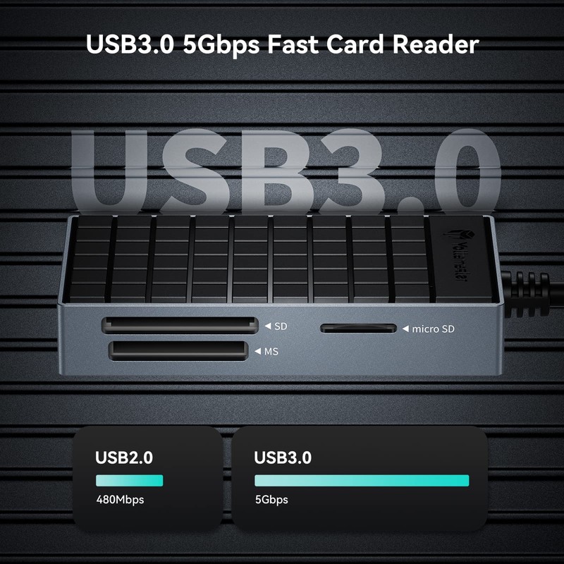 Yottamaster P-CR01 USB 3.0 Card Reader, SD/TF (microSD)/CF/MS 4 Slots