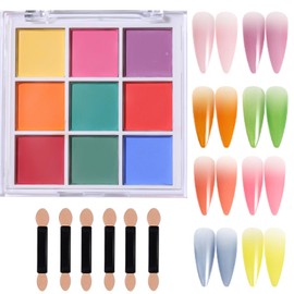 9 Color Nail Pigment Powder Set for Vibrant Ombre,Glitter Nail Art DIY Manicure Accessories Kit with Long-Lasting Shades