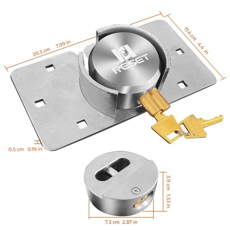 RESET-904 Heavy Duty Solid Steel Hidden Shackle Padlock with High