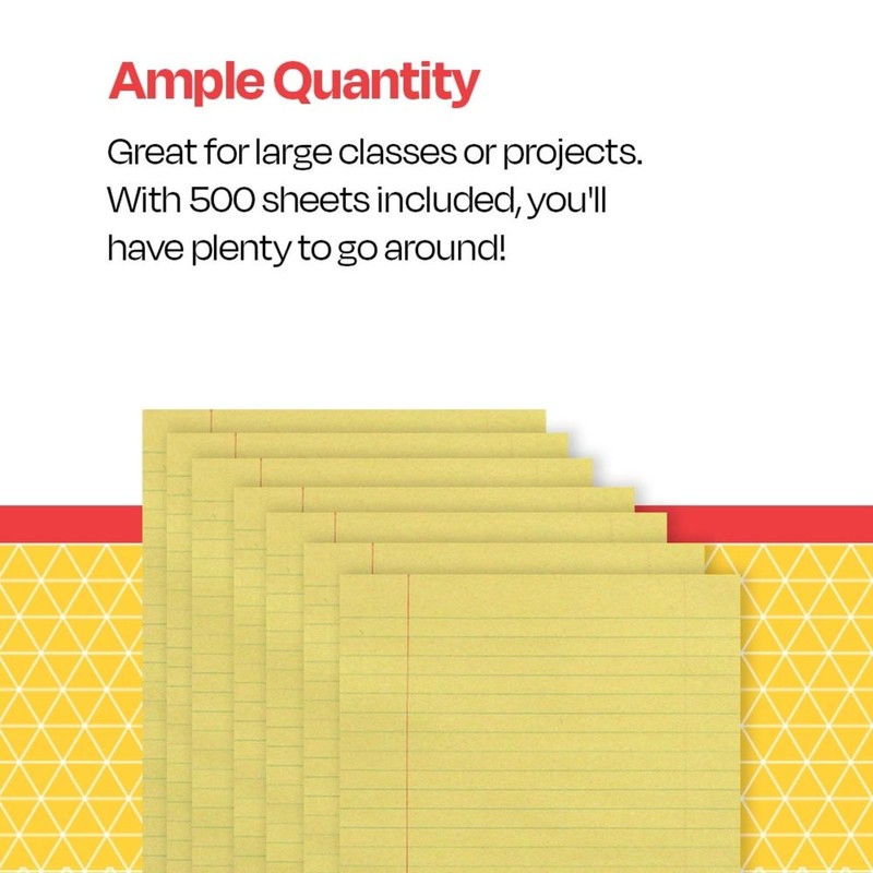 School Smart Newsprint Paper with Red Margin, 8 x 10-1/2