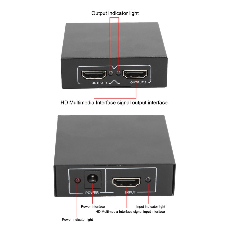 HD Multimedia Interface 1 to 2 Distributor 4K x 2K