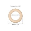 uxcell 100Pcs 30mm(1.2-inch) Natural Wood Rings, 6mm Thick Smooth Unfinished