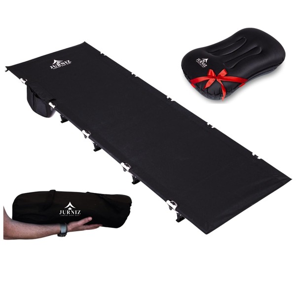 JURNIZ Ultralight Camping Cot with Inflatable Camping Pillow for Adults