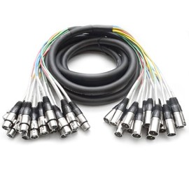Seismic Audio - 16 Channel XLR Snake Cable - 15 Feet Long - Pro Audio Snake for Live Live, Recording, Studios, and Gigs - Patch, Amp, Mixer, Audio Interface 15'