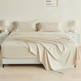 GOKOTTA Full Size Bed Sheets,Soft Cooling Breathable Sheets,15" Deep Pocket Full Size Sheets with Elastic Corner Straps, Moisture Wicking,Double Stitching