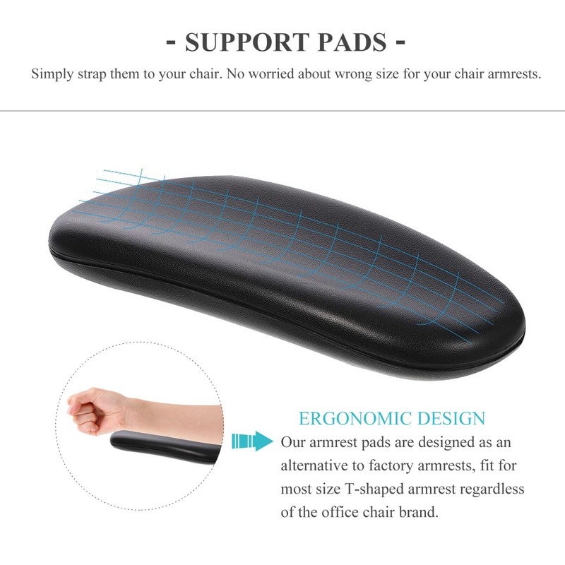 Healifty Replacement Office Chair Armrest Arm Pad PU Leather Padded