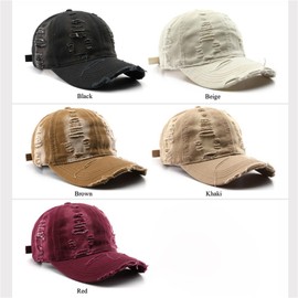 Trendy Original Washed Distressed Unstructured Baseball Cap Denim Cotton Soft Caps Adjustable Vintage Dad Hats Unisex (US, Alpha, One Size, Khaki)