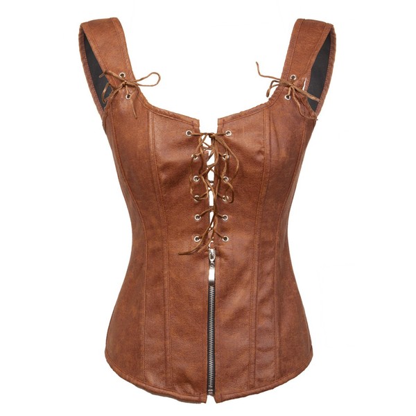 Bslingerie® Ladies’ Faux Leather Corset, Leather Look - m